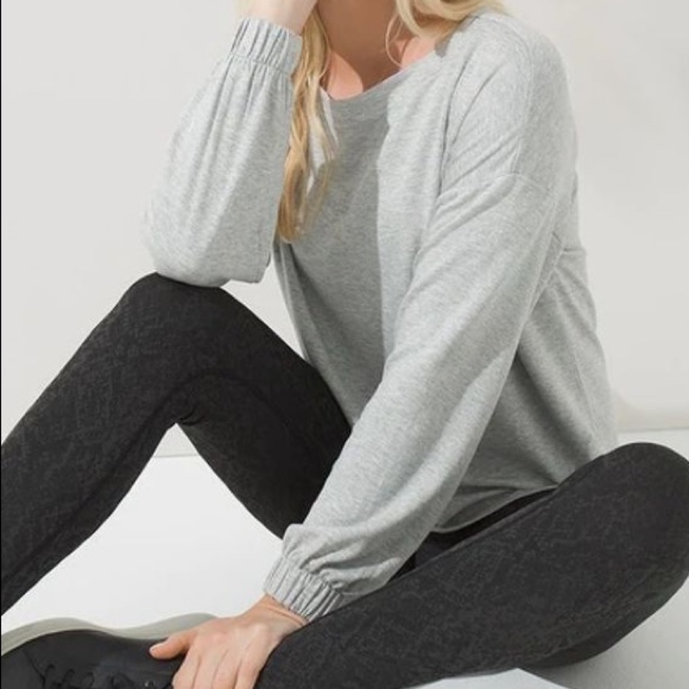 Soma Wknd Soft Boatneck Pullover Long Sleeve Top Heather Eclipse